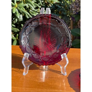 Vintage Avon 1876 Cape Cod Ruby Red Saucer Red Glass Saucer