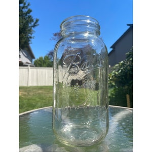 Vintage 64oz Wide Mouth Mason Ball Mason Jar/Glass Jar Without Lid/Fruit Embossed/Class Preserve Jar/Food Jar/Flower Jar 10 Cups 9&quot; Tall