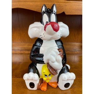 Vintage 1997 Warner Bros. Sylvester Cat Ceramic Cookie Jar Collectors Jar