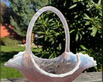 フェントン アンティークantique エメラルドグリーンバスケット アメリカ Green Fenton Basket - Etsy