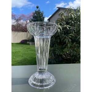 Vintage Elegant Princess House Genuine Lead Crystal 8&quot; Flower Vase Candleholder Decor Crystal Giftware Made In Germany