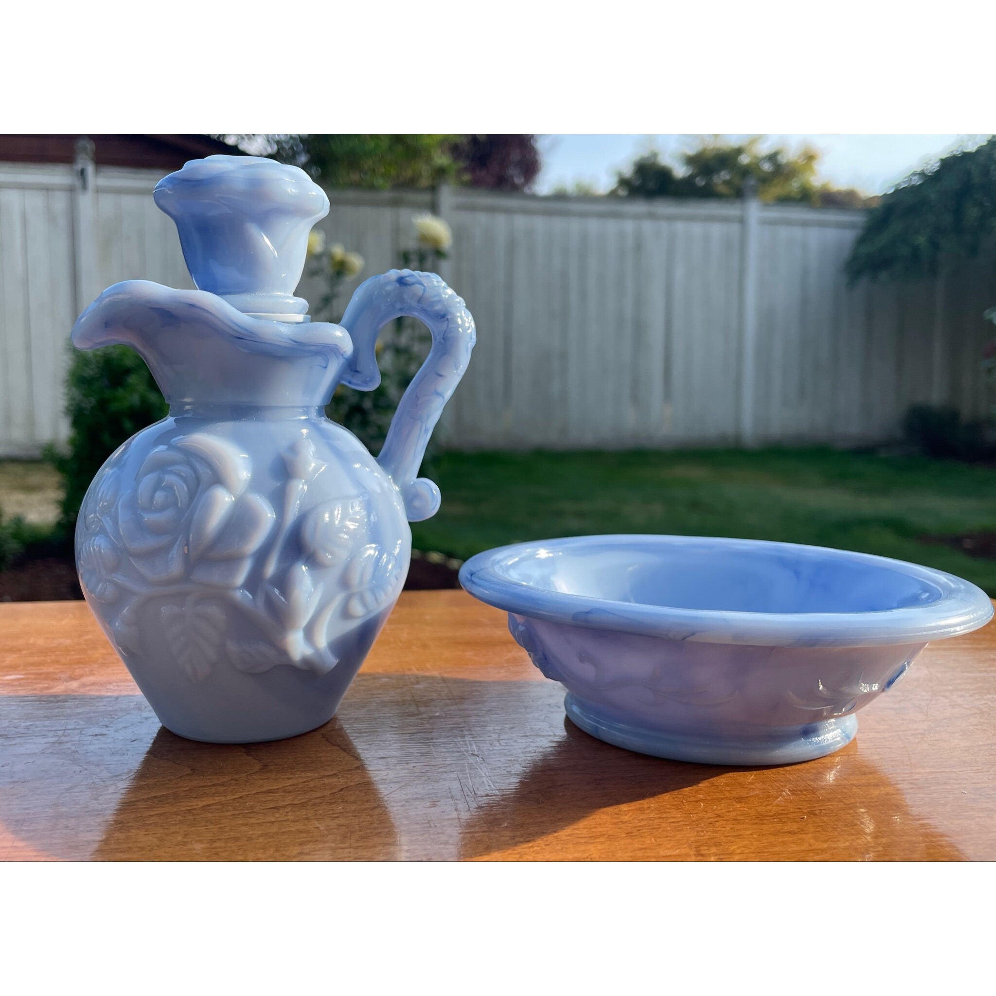 Vintage Avon May 1978 Blue Victorian Rose Bubble Bath