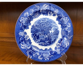 Enoch Woods English Scenery 2 Dinner Plates 1 Serving Bowl Woods