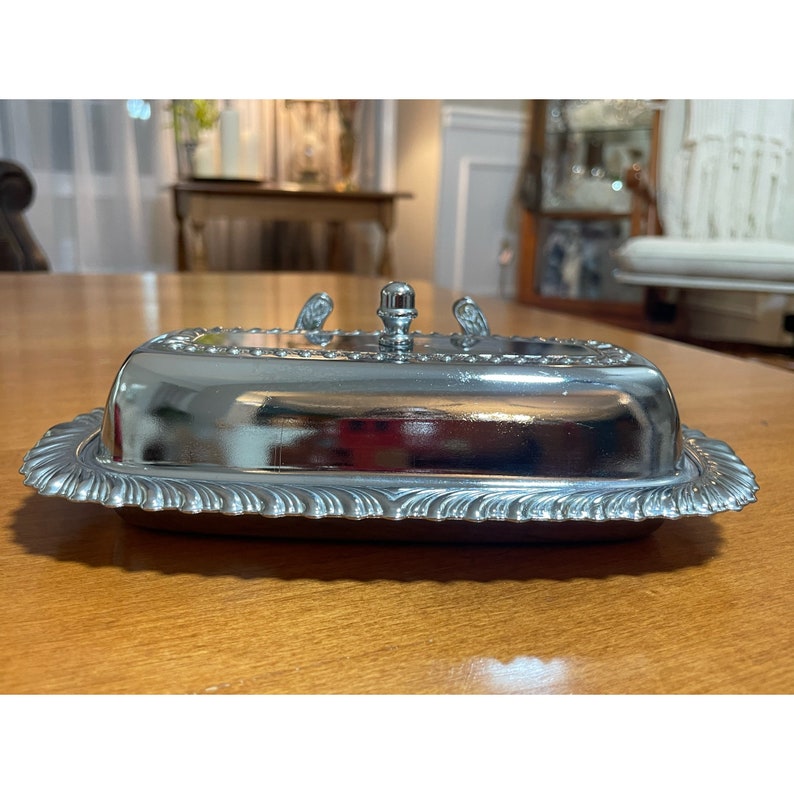 Vintage 1970s Covered Butter Dish & Glass Liner Silverplate Etsy