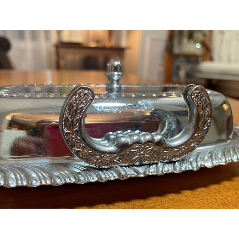 Vintage 1970s Covered Butter Dish & Glass Liner Silverplate Etsy
