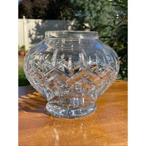 Vintage Exquisite POLONIA Genuine 24% Lead Crystal Hand Cut Glass Petal Bowl Flower Vase Made In Poland MINT CONDITION Original Label