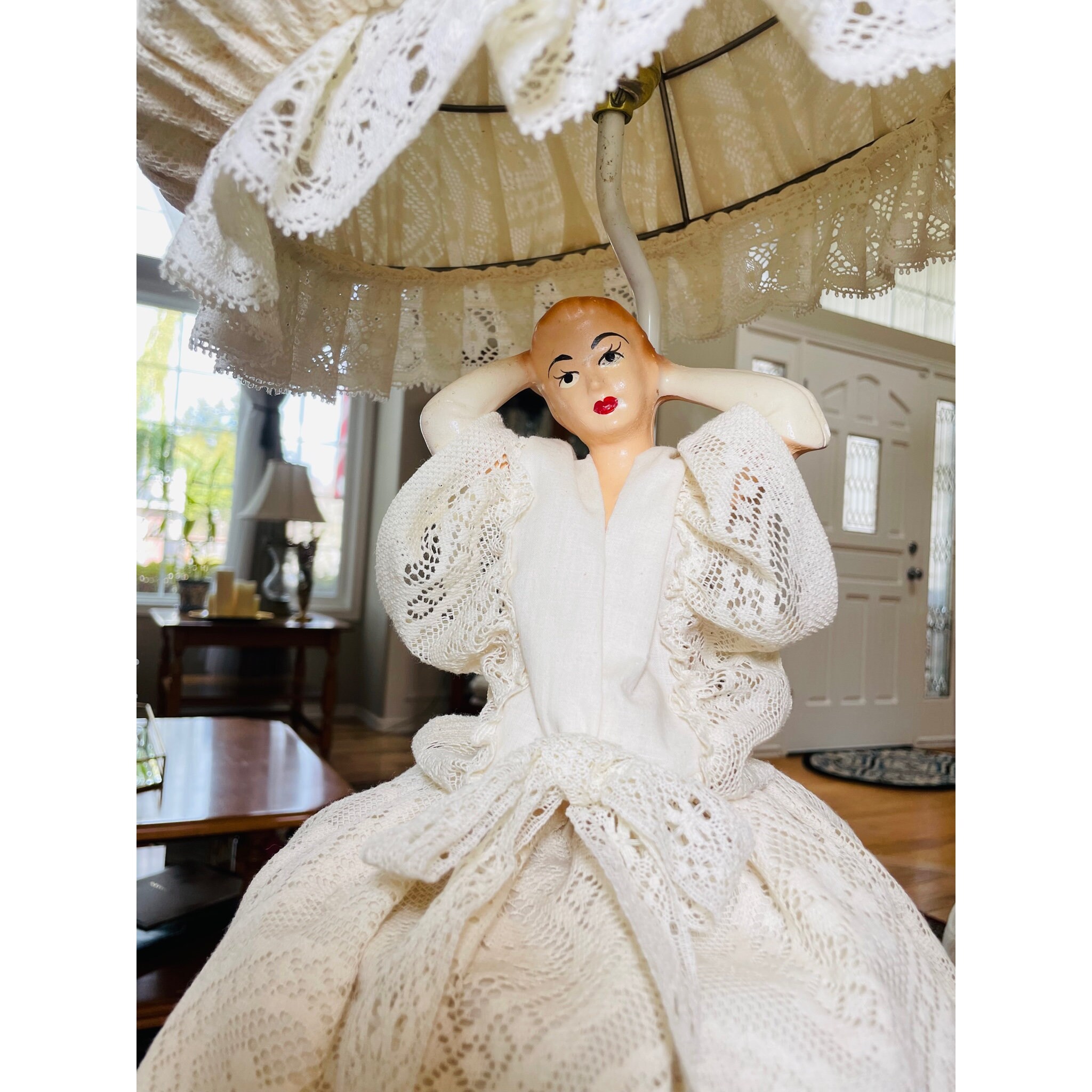 Rare One of A Kind Vintage 1940s Romantic Victorian Porcelain Lady