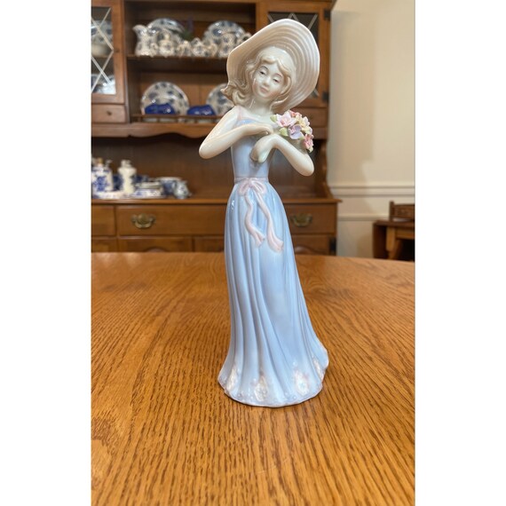1998 House of Lloyd Porcelain Lady Figurine Gathering Flowers Etsy