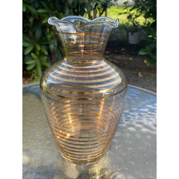 Gold Glass Vase Etsy