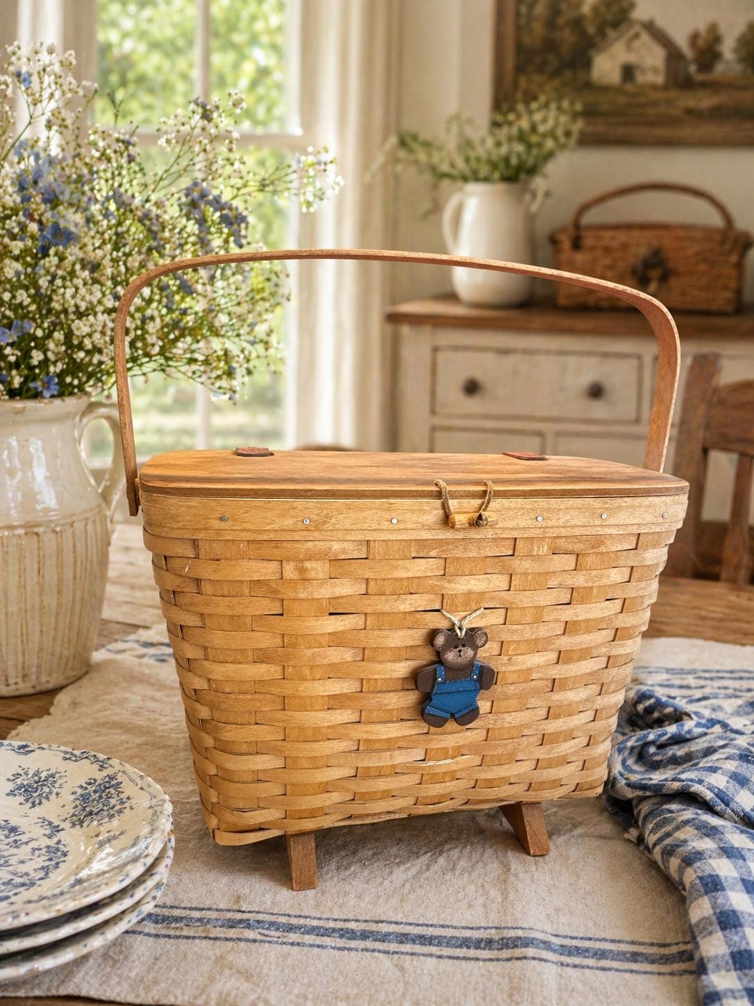 Longaberger Footed Basket - Etsy