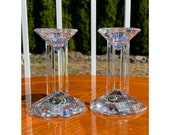 Vintage Exquisite Genuine Crystal Marc Aurel 24 Bleikristall Lead Crystal Candlestick Holders Set of 2 Made Germany