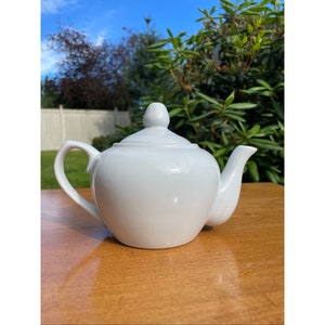 Vintage White Porcelain Teapot For Two Lidded Handled Mini Teapot 16 oz Capacity Made In Japan