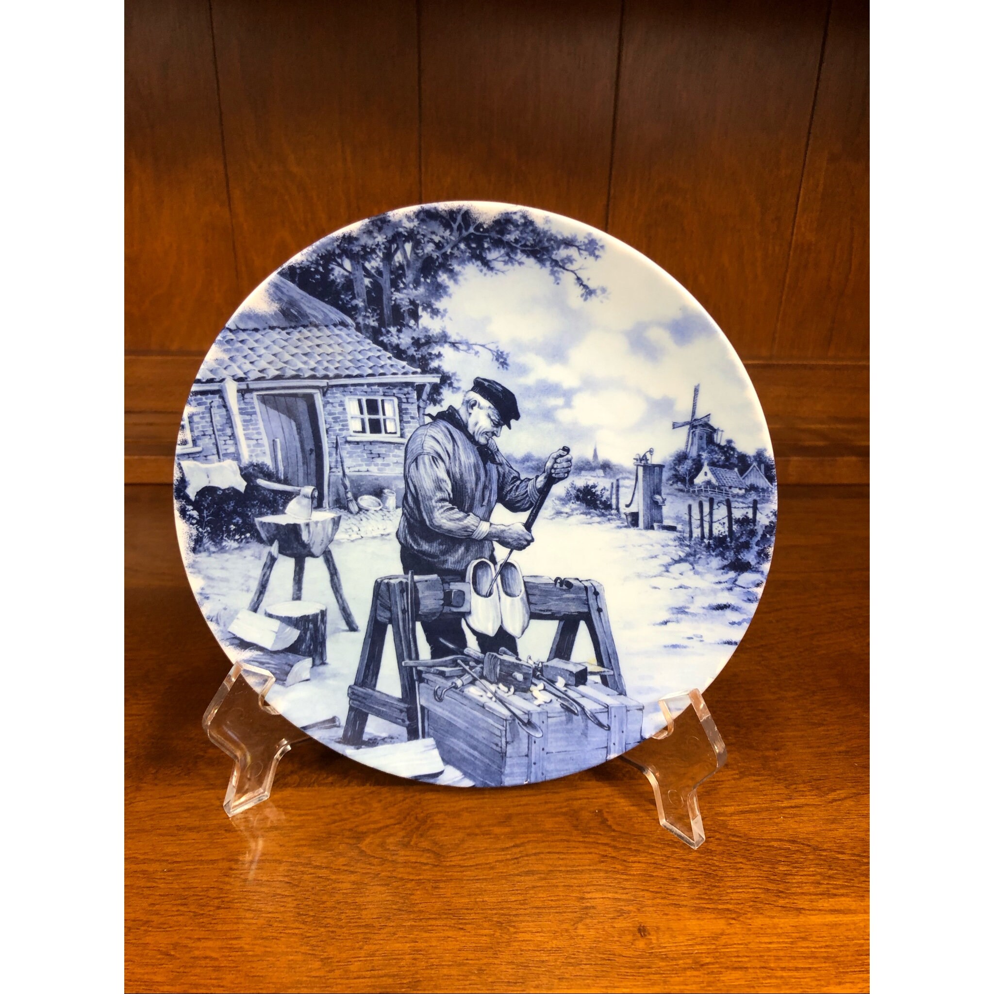 Vintage 1984 Ter Steege BV Delft Blue Handcrafted Wall Plate