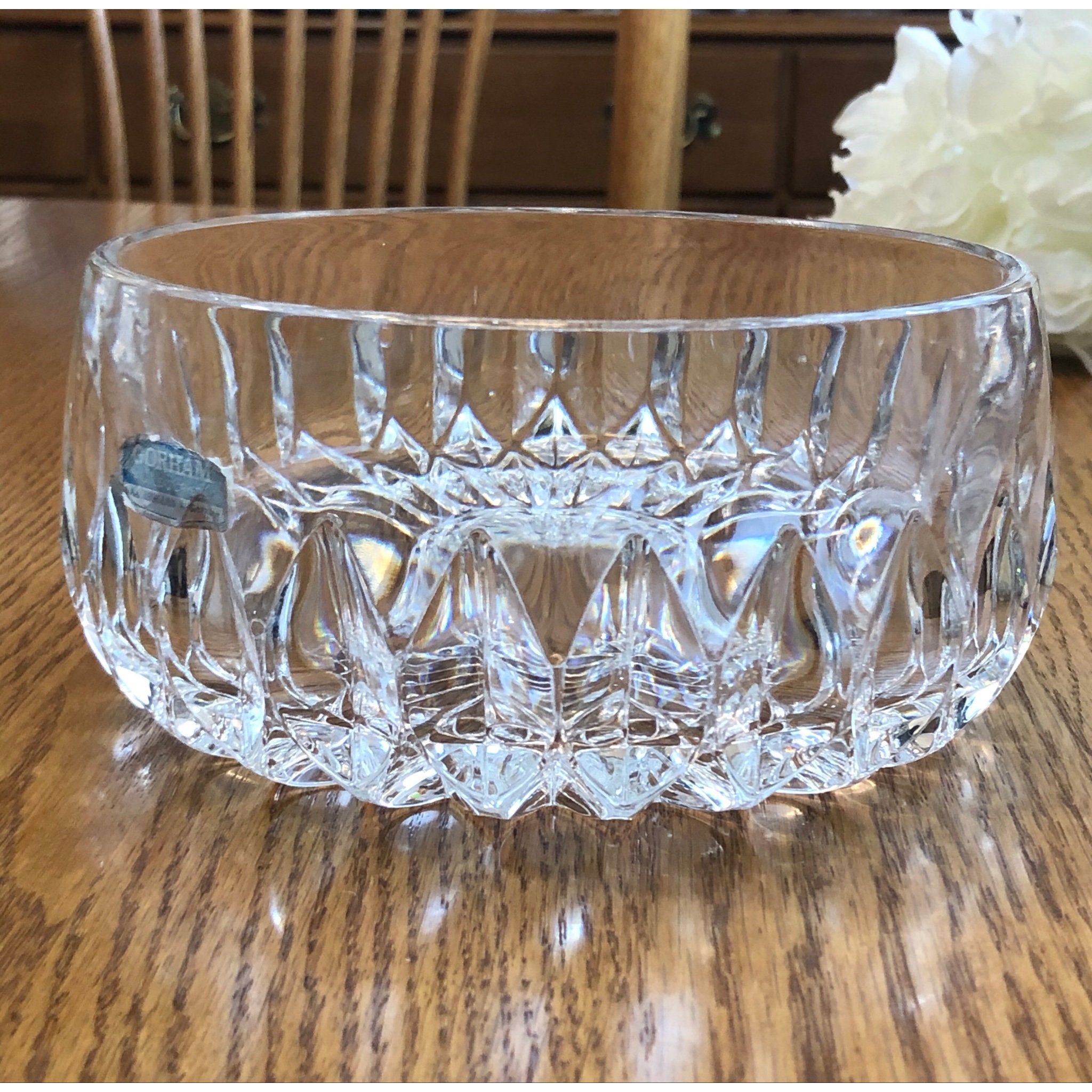 Vintage Gorham Full Lead Crystal Clear Glass King Edward Butter Dish