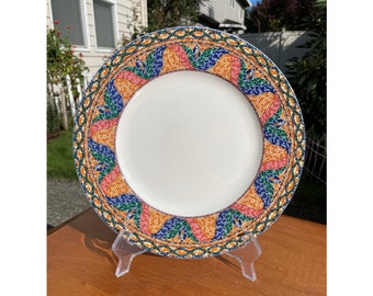Vintage Discontinued Multicolor Floral Mosaic Mikasa &quot;Sao Paulo&quot; (HK700) Super Strong Fine China