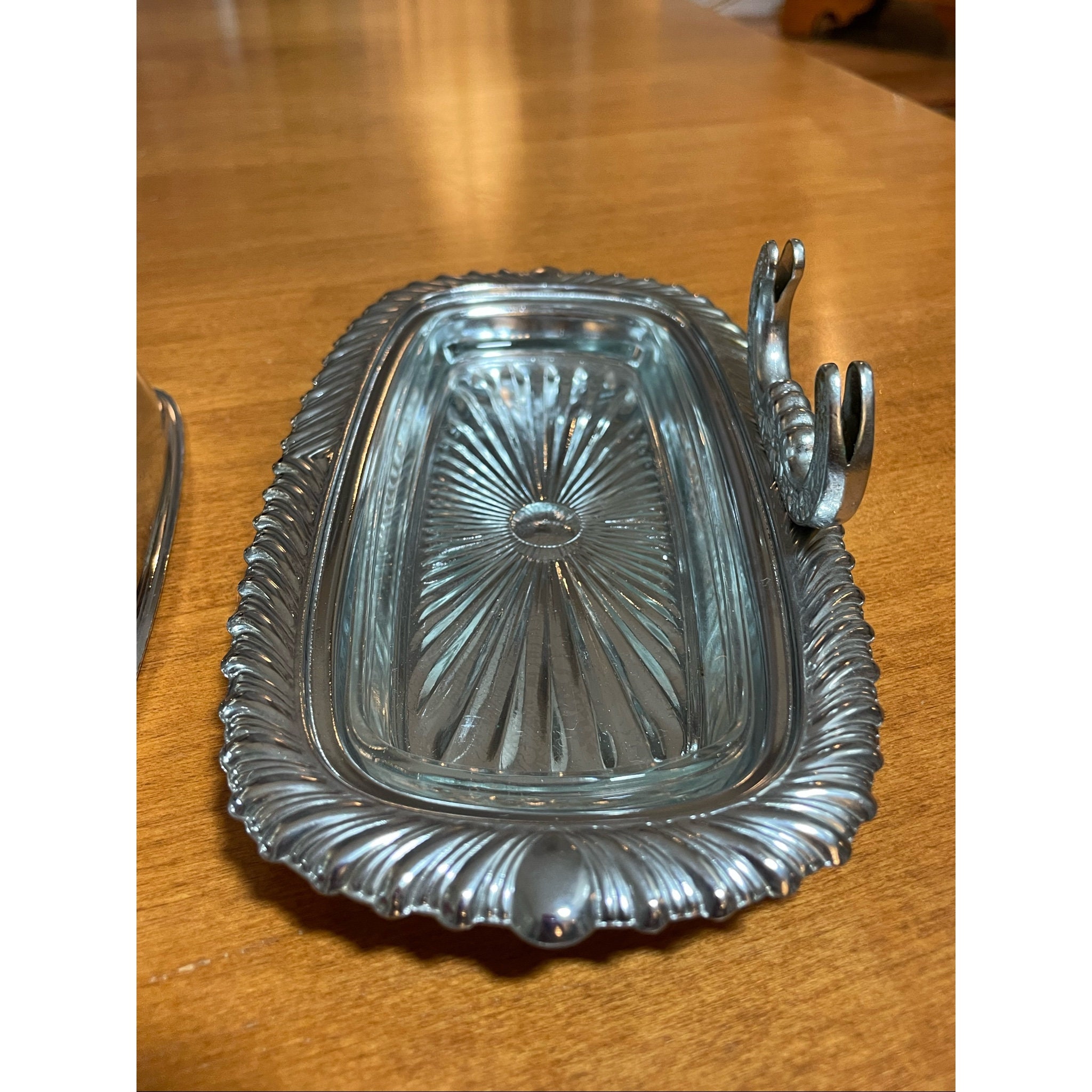 Vintage 1970s Covered Butter Dish & Glass Liner Silverplate Etsy
