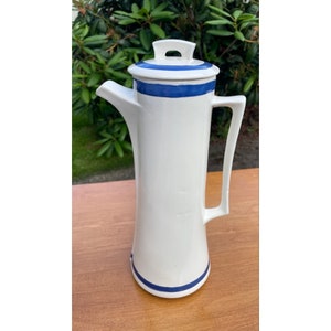 Vintage 1960s Arnel's Pottery Coffee Pot Pitcher Jug with Handle Made In USA Bottom Engraved