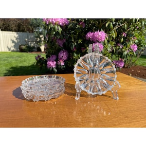 Vintage Princess Bavarian Lead Crystal Beverage Coupe Coaster Created Exclusively for Princess House Elegant Home Decor Set of 4