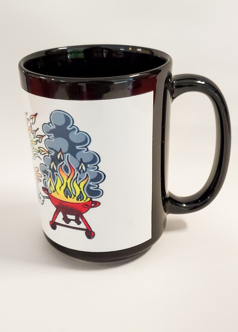 Custom Personalized Printed 11oz Black Coffee Mug With White Etsy