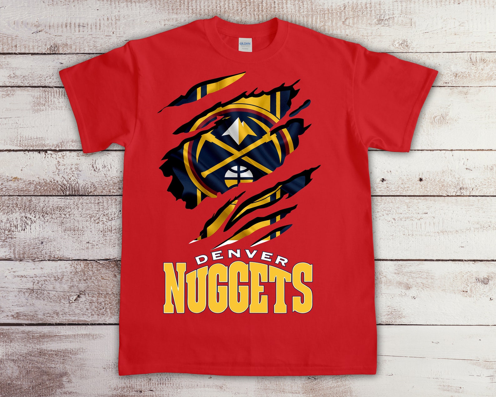 Denver Nuggets NBA Basketball Team T Shirt Gildan 100 Cotton Etsy