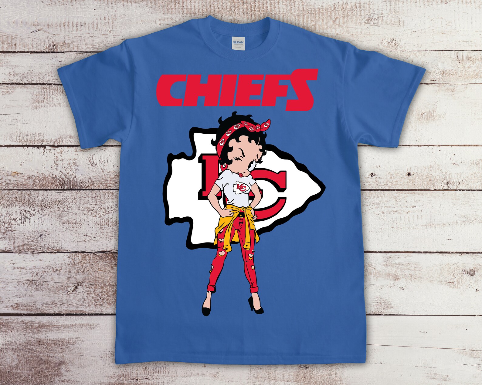Kansas City Chiefs Betty Boop Light Skin NFL Lady T Shirt | Etsy