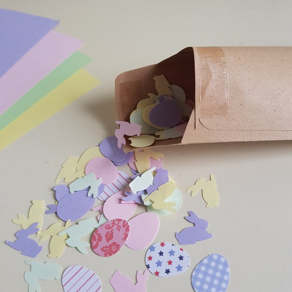 Biodegradable Confetti, Easter celebration, eggs and bunnies, table or card confetti