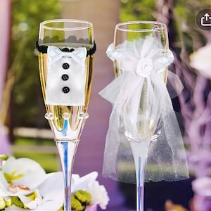 2 pezzi per matrimonio, sposa, sposo, bicchieri da vino, bicchieri di champagne, ornamenti, vetro fai da te per la sposa da addio al nubilato, addio al nubilato