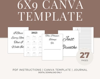 canva journal template commercial and personal use | printable daily planner and journal canva | editable journal templates