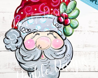 Santa doorhanger template, Christmas template, Santa paint pattern, Christmas pattern, Santa DIY, doorhanger template, template, Santa