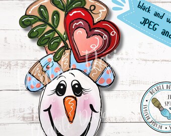 This fun snowman is perfect to add to your Valentine Decorating.