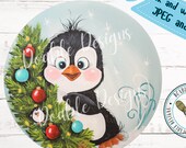 penguin doorhanger template, Christmas template, doorhanger template, penguin paint pattern, Christmas paint pattern, penguin,  DIY