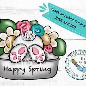TEMPLATE, bunny butt template,spring template,Easter template,paint pattern,downloadable template,printable template,spring doorhanger