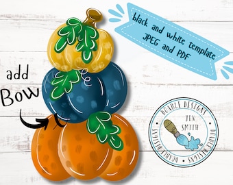 fall template, fall doorhanger, paint pattern, doorhanger template, downloadable pattern, stacked pumpkin template, pumpkin pattern, DIY