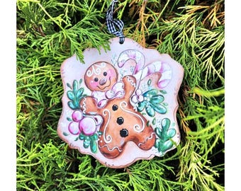 6” Christmas ornament. A print from my painted design UV printed onto 1/4” wood.