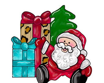 TEMPLATE,doorhanger template,doorhanger pattern,santa pattern,santa doorhanger,christmas doorhanger,downloadable template ,printable,winter