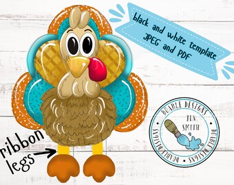 fall template, fall doorhanger, paint pattern, doorhanger template, downloadable pattern, turkey template, turkey pattern, DIY, thanksgiving