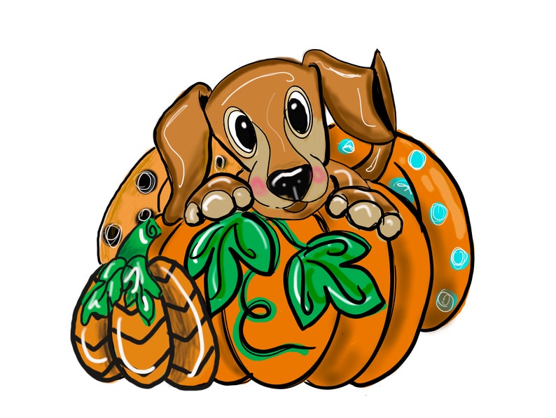 Dachshund Pumpkin TEMPLATE Etsy
