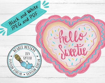 Valentine template, Valentine doorhanger, paint pattern, doorhanger template, downloadable pattern, heart template, heart pattern, DIY,heart