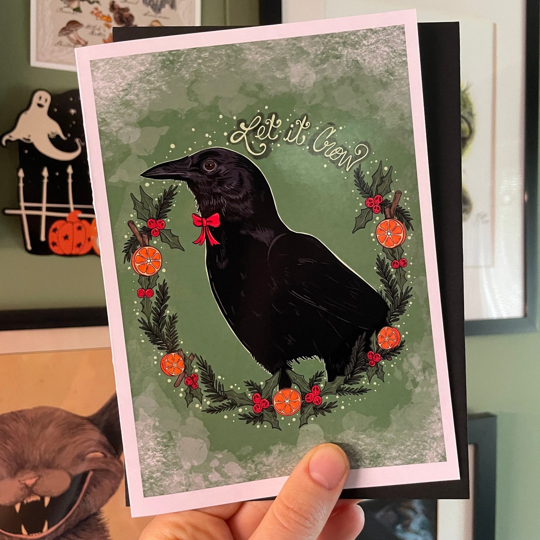 Let It Crow Holiday Card Etsy