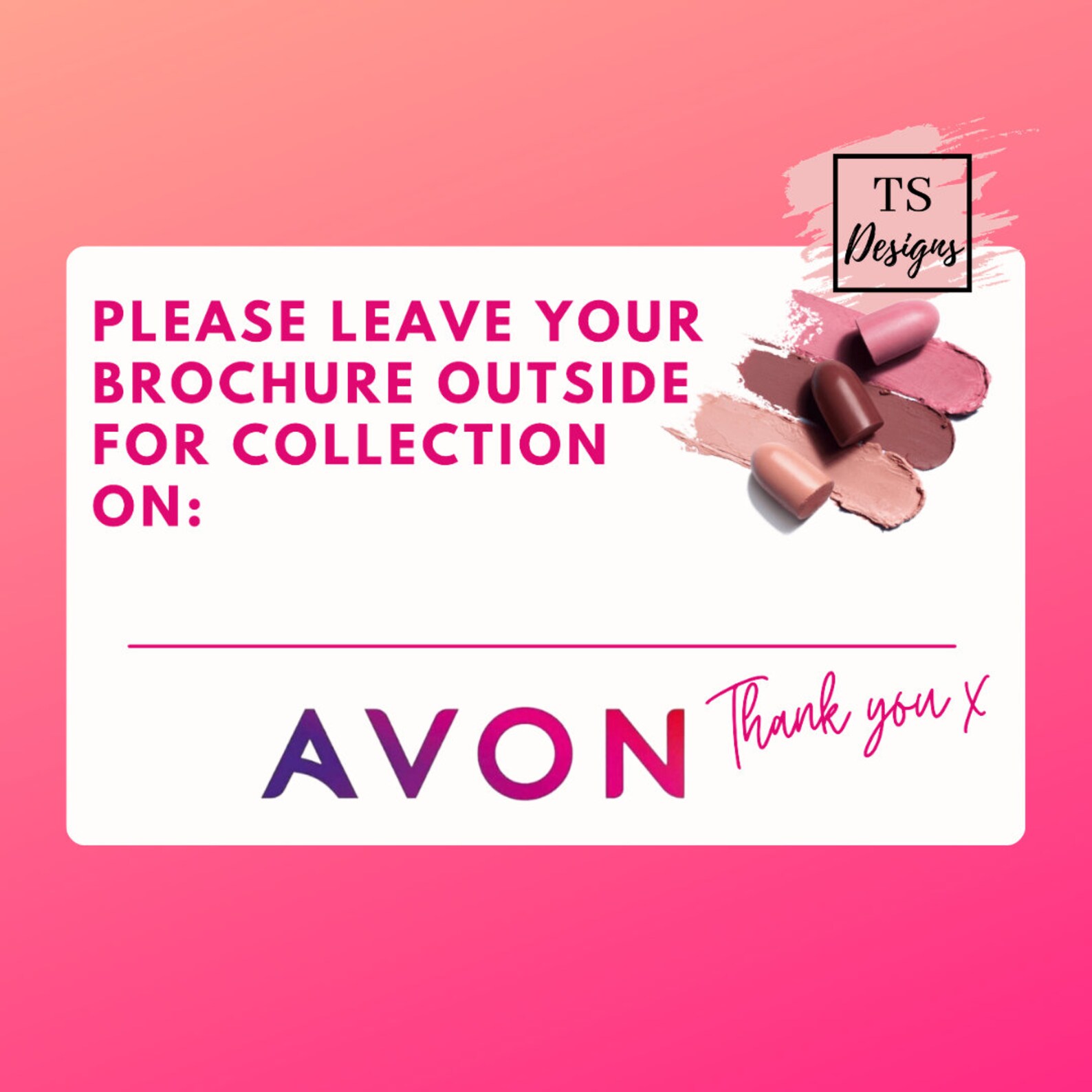 Avon Labels Avon Brochure Stickers Leave Outside Avon | Etsy UK