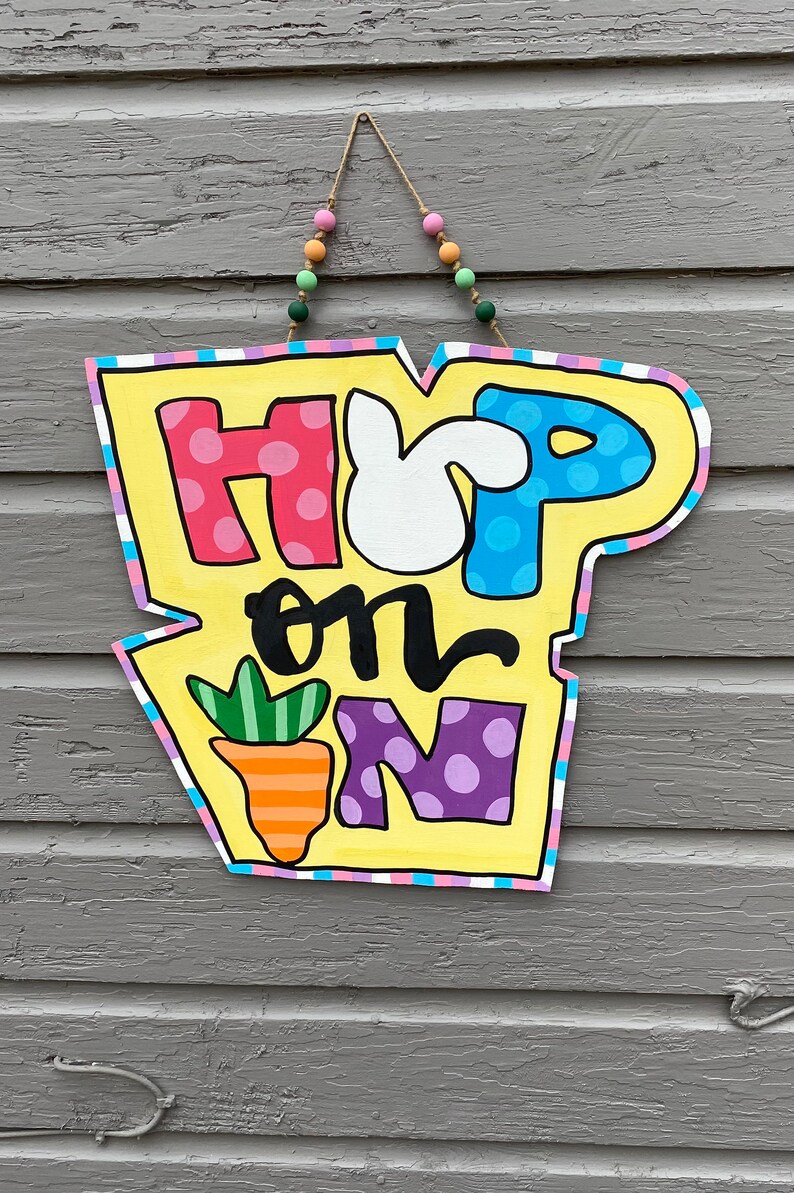 Easter Door Decor Carrot Door Hanger Spring Decor Easter Bunny Front Door Decor Happy Easter Easter Door Hanger Door Decor