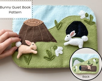 Bunny Quiet Book Pattern | Felt quiet book | Interactive children's book | Bunny burrow | PDF file | Sewing pattern | Rabbit book | SVG