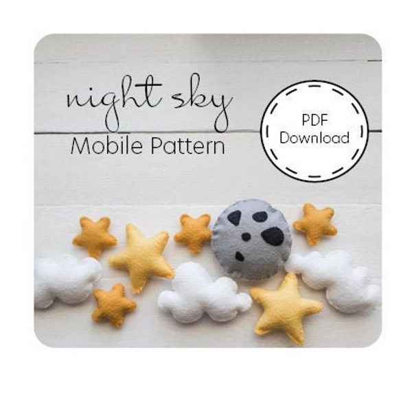 Night Sky Mobile PDF Pattern  // Baby Mobile // Mobile Pattern