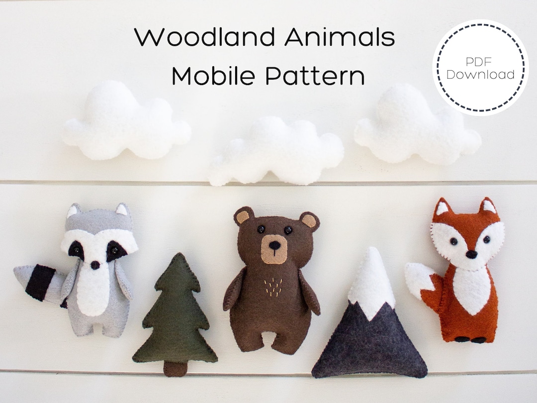 Woodland Animal Felt Sewing Pattern / PDF Download / Baby Mobile / Woodland Nursery / Woodland Garland / Baby Shower Gift/ SVG Pattern - Etsy woodland-animal-felt-sewing-pattern-pdf-download-baby-mobile-woodland-nursery-woodland-garland-baby-shower-gift-svg-pattern-etsy