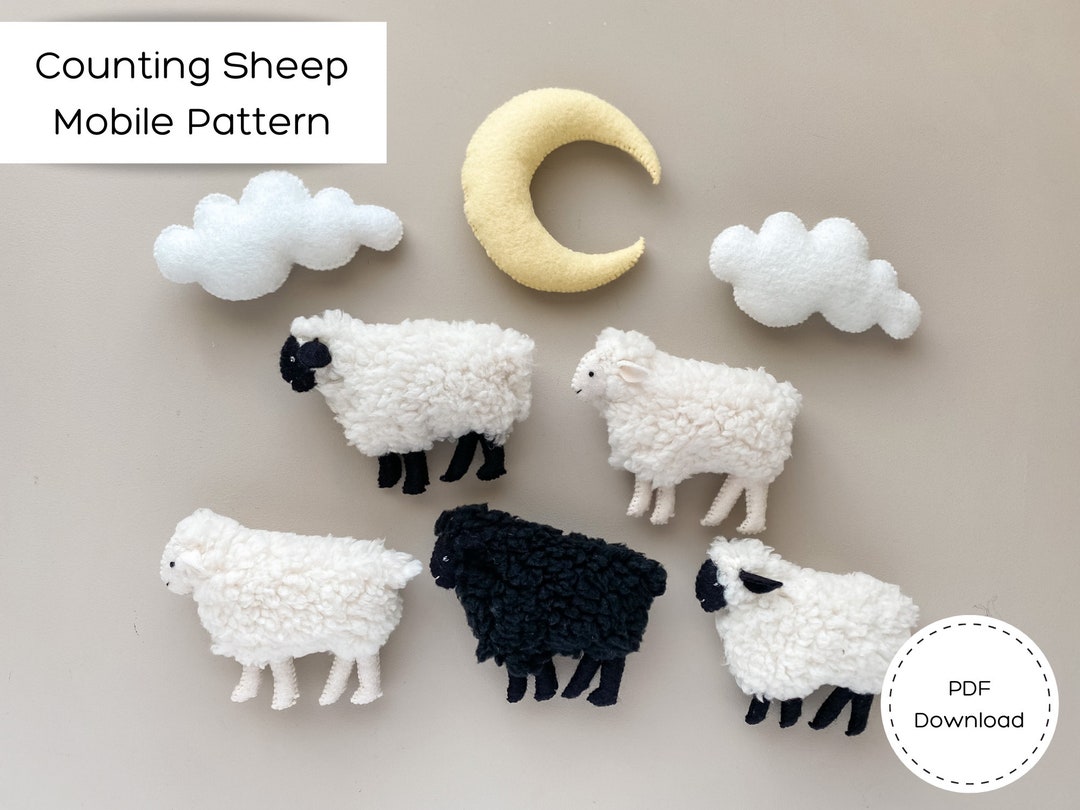 Counting Sheep Baby Mobile Pattern | Sheep Felt Pattern | Lamb Decor ...