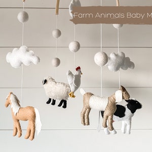 Farm Animals Baby Mobile | Farm Inspired Nursery | Baby Shower Gift | Felt Mobile | Felt Farm Animals