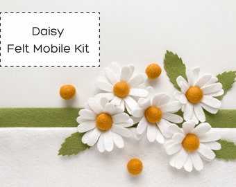 Daisy Felt Mobile Kit | DIY Baby Mobile | Floral Nursery | Girl Baby Shower Gift | No Sewing Felt Kit | Nursery Mobile