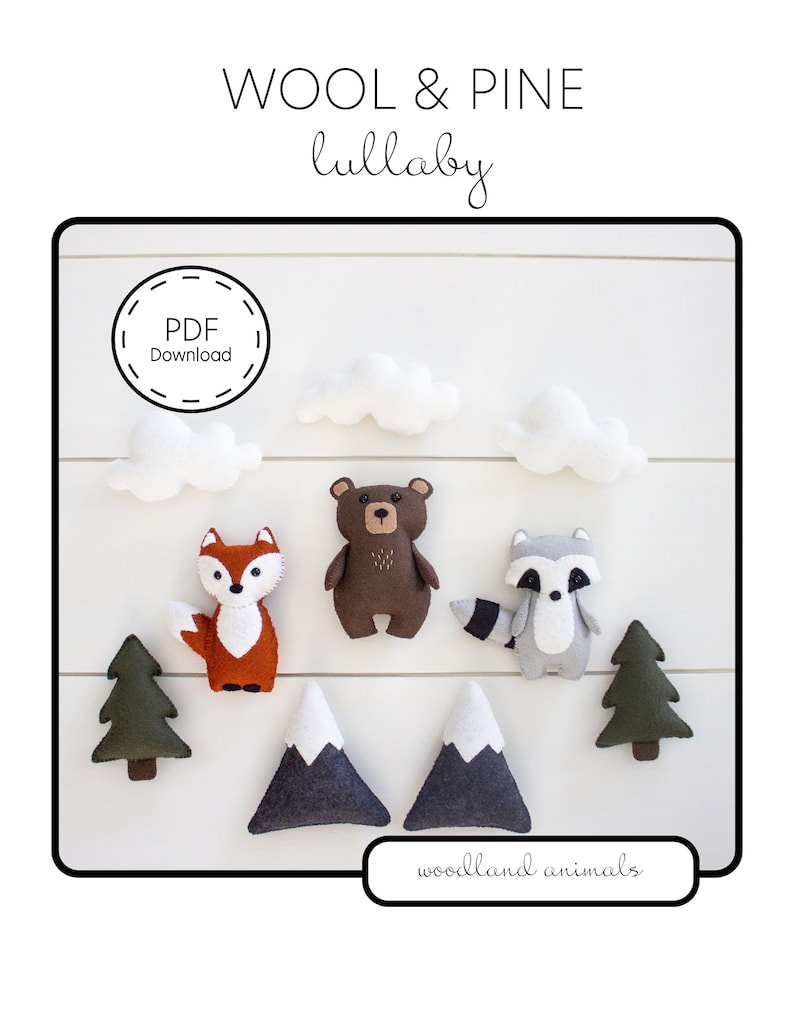 Woodland Animal Felt Sewing Pattern / PDF Download / Baby | Etsy