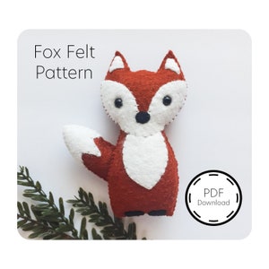 Fox Pattern PDF/ Felt Fox/ Sewing pattern/ Instant download/ Fox ornament