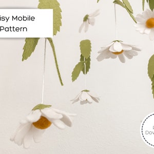 Daisy Baby Mobile Pattern | PDF Download | Floral Baby Nursery | Baby Girl Nursery | Felt Daisy | Baby Shower Gift | Flower Baby Mobile